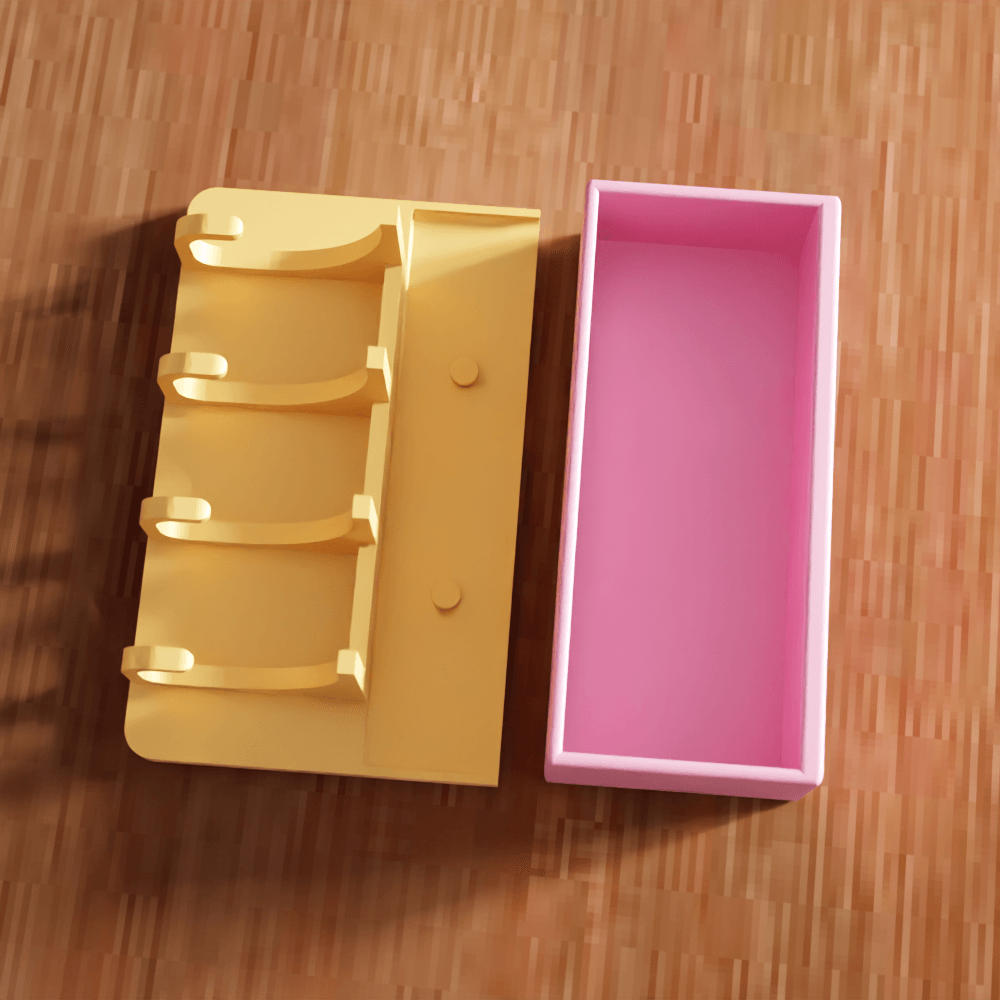 Wall-Mounted Key Holder with Storage Shelf 3d model