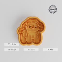 Poodle Cookie & Fondant Shape Cutter Stamp Set, Dog Theme, 3 Sizes, Ideal for Baking & Decorating PRODUCT_5346 3d model