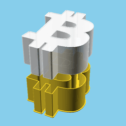 Bitcoin Letter Logo, nestable box (v1)