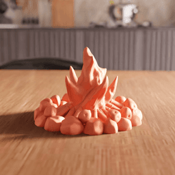 Miniature Campfire Diorama Prop 3d model