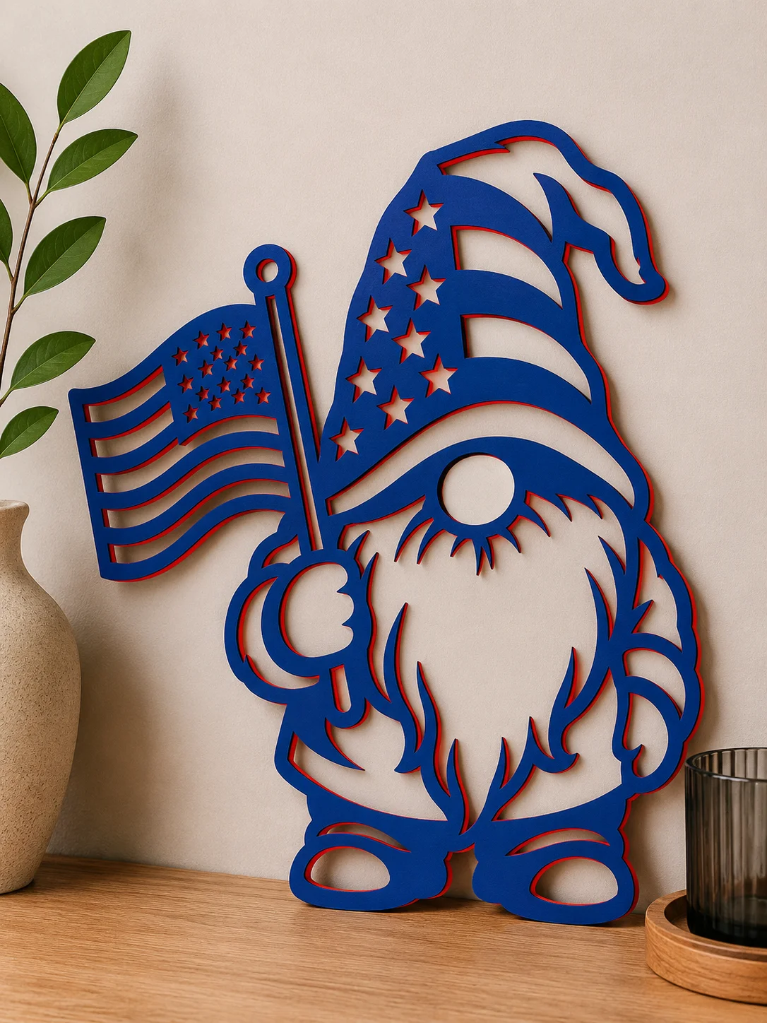 spring garden usa gnome wall art home decor 3d model