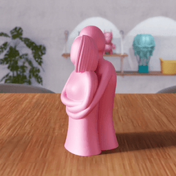 Embracing Couple Statue - Modern Love Sculpture 3d model