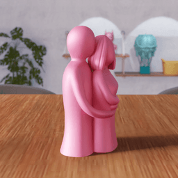 Embracing Couple Statue - Modern Love Sculpture 3d model