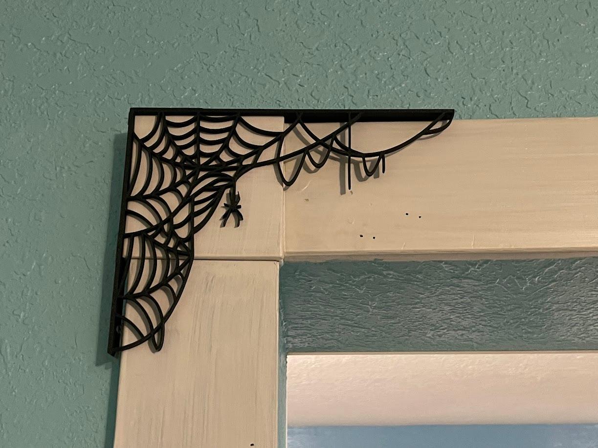 Cobweb Halloween decoration  - Edited the file a little in Tinkercad to make it web down the side a bit too. - 3d model