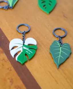 Leafy Keys - Houseplant Keychains - Monstera Albo plant leaves for car keys 3d model