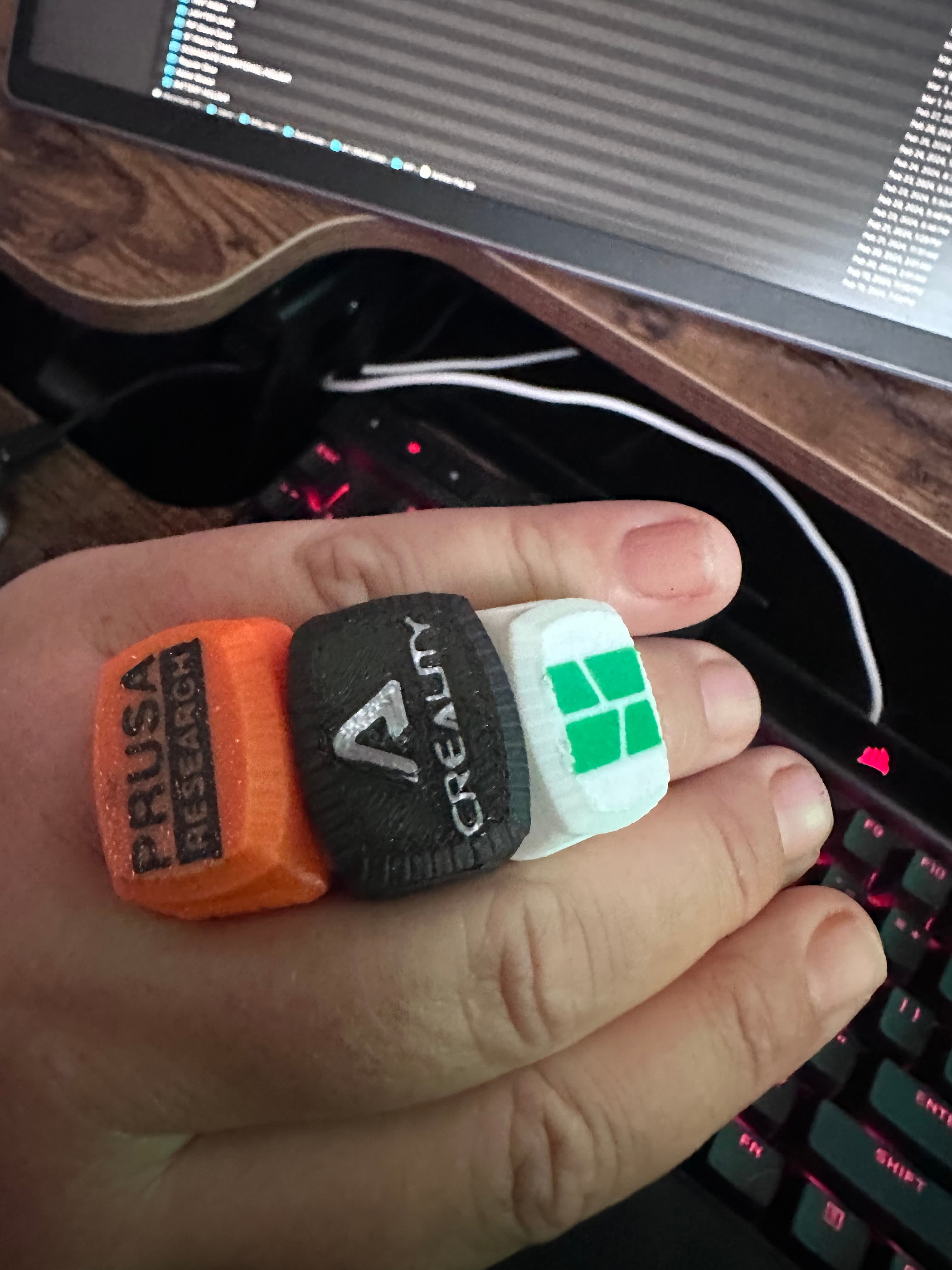 Prusa Fan Boy Varsity RIng- MMU - Fun- jewelry 3d model