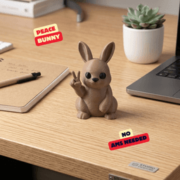 PEACE BUNNY / CUTE UNIQUE EASTER DECOR / DESK BUDDY / EASTER BUDDY 3d model