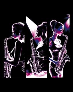 The music of the south - a smooth line from the lady saxophonist - Set of bookmarks 3d model