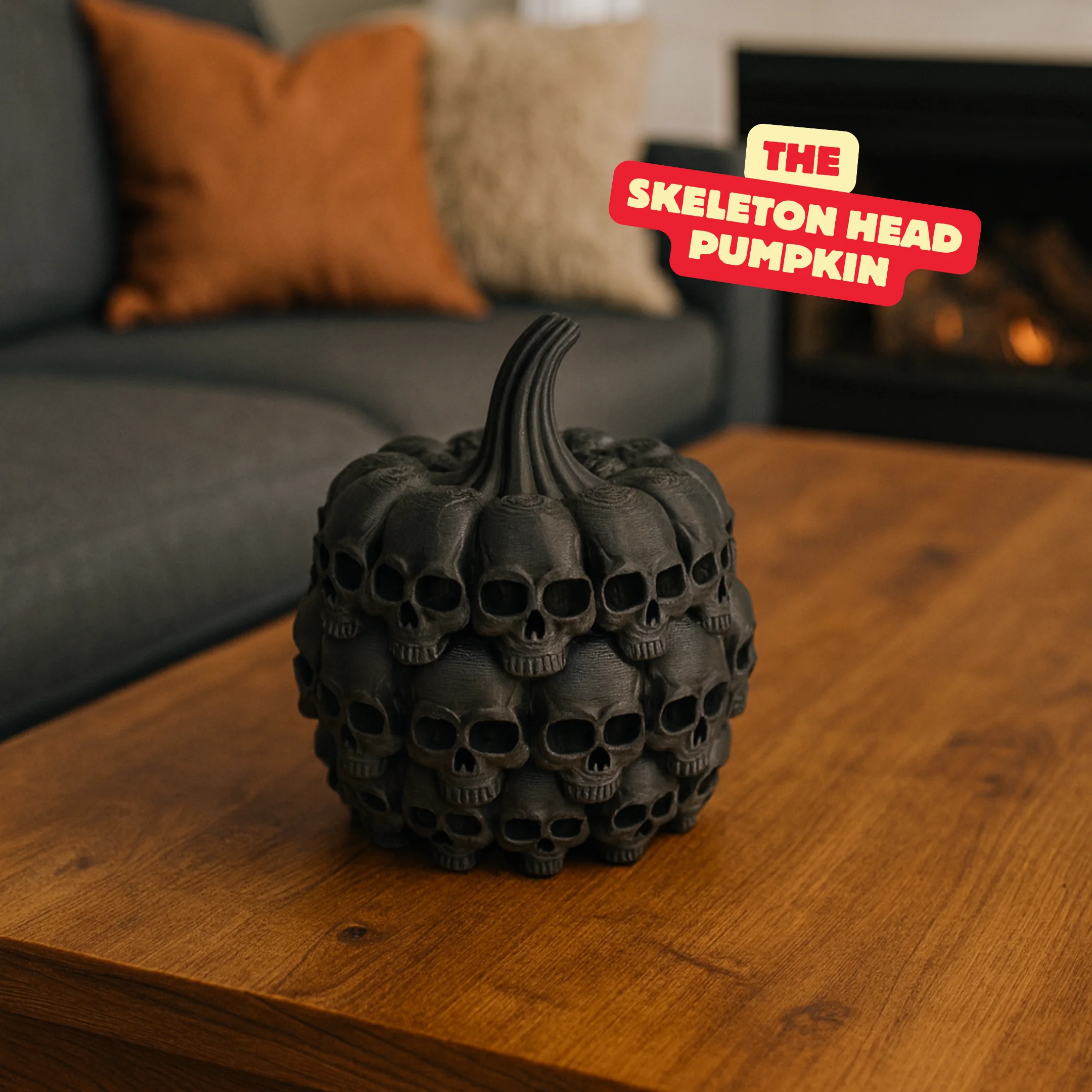 SKELETON HEAD PUMPKIN / HALLOWEEN DECOR / ABSTRACT DECOR / MODERN PUMPKIN SCULPTURE 3d model