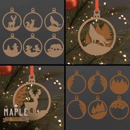 Customizable Christmas Ornaments - Support Free 3d model