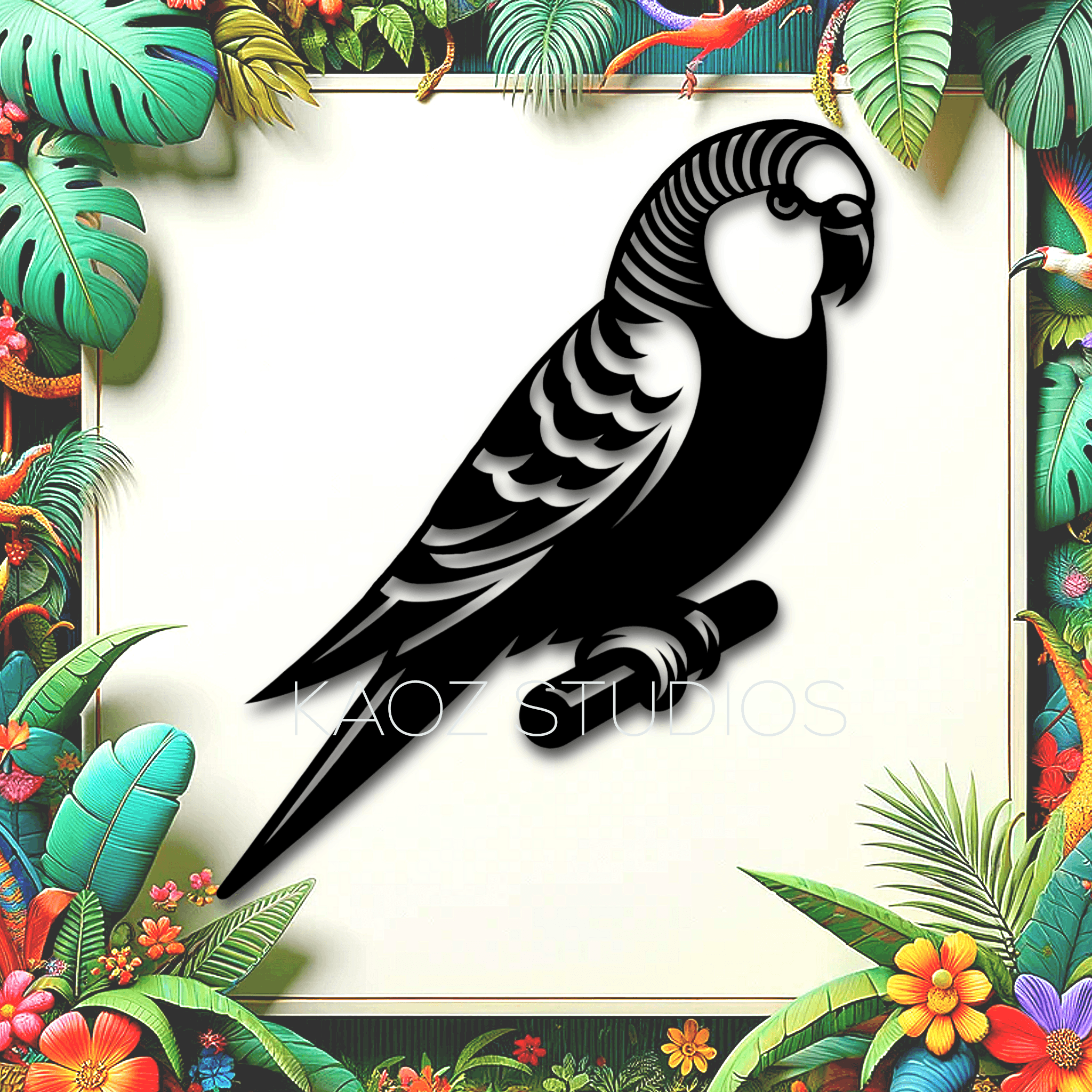 parakeet wall art tropical bird wall decor jungle decoration 3d model
