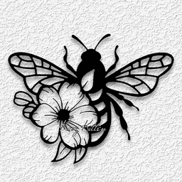 honeybee flower wall art garden insect home decor 3d model