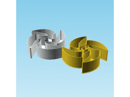 Shuriken 004B, nestable box (v2) 3d model