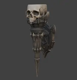 Occult Skull Wall Tealight Sconce - Gothic Hangable Candle Holder, Skull Wall Decor, Dark Fantasy Ha 3d model