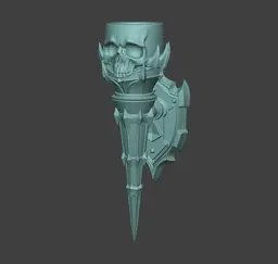 Occult Skull Wall Tealight Sconce - Gothic Hangable Candle Holder, Skull Wall Decor, Dark Fantasy Ha 3d model