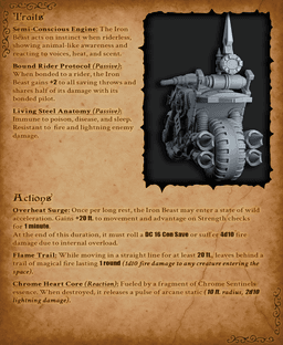 Primitive Iron Beast - DnD Miniature for 5e RPG and Tabletop Wargames inspired 3d model