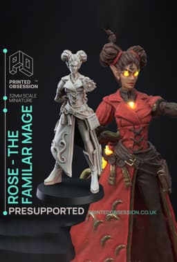 Rose Familar Seller - Elemental Familars - PRESUPPORTED - Illustrated and Stats - 32mm scale 3d model