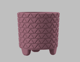Medium Stylish Plant Pot - Triangles 3d model