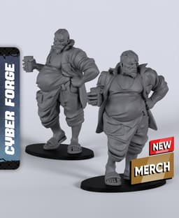 Bartender Janus - With Free Cyberpunk Warhammer - 40k Sci-Fi Gift Ideas for RPG and Wargamers 3d model