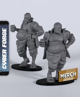 Bartender Janus - With Free Cyberpunk Warhammer - 40k Sci-Fi Gift Ideas for RPG and Wargamers 3d model