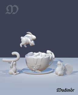 Lovely Bunnies Christmas Ornaments 3d model