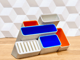 Tilted Desktop Organizer (minimal, modern and colorful storage) 3d model