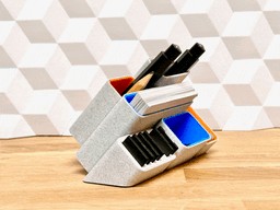 Tilted Desktop Organizer (minimal, modern and colorful storage) 3d model