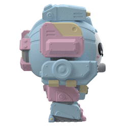 Adorable UWU Strike Force 'Slippy' Mech Miniature - Royalty-Free Tabletop Wargame Mini 3d model