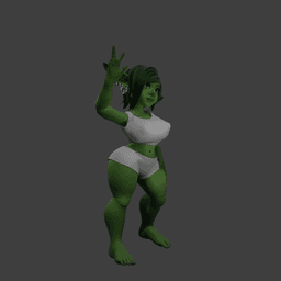 Cute Goblin Girl v2.0 3d model