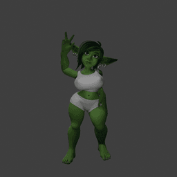 Cute Goblin Girl v2.0 3d model