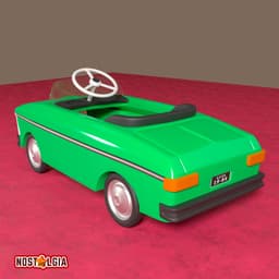 Moskvich vintage pedal toy car 3d model