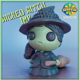 Wicked Witch Imp - Flexi Cosplay Keychain, Bag Charm & Straw Buddy - Halloween Collectible 3D Print 3d model