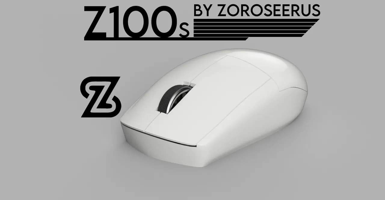 Z100s, 3D Printed Symmetric Wireless Mouse for Logitech G305 3d model