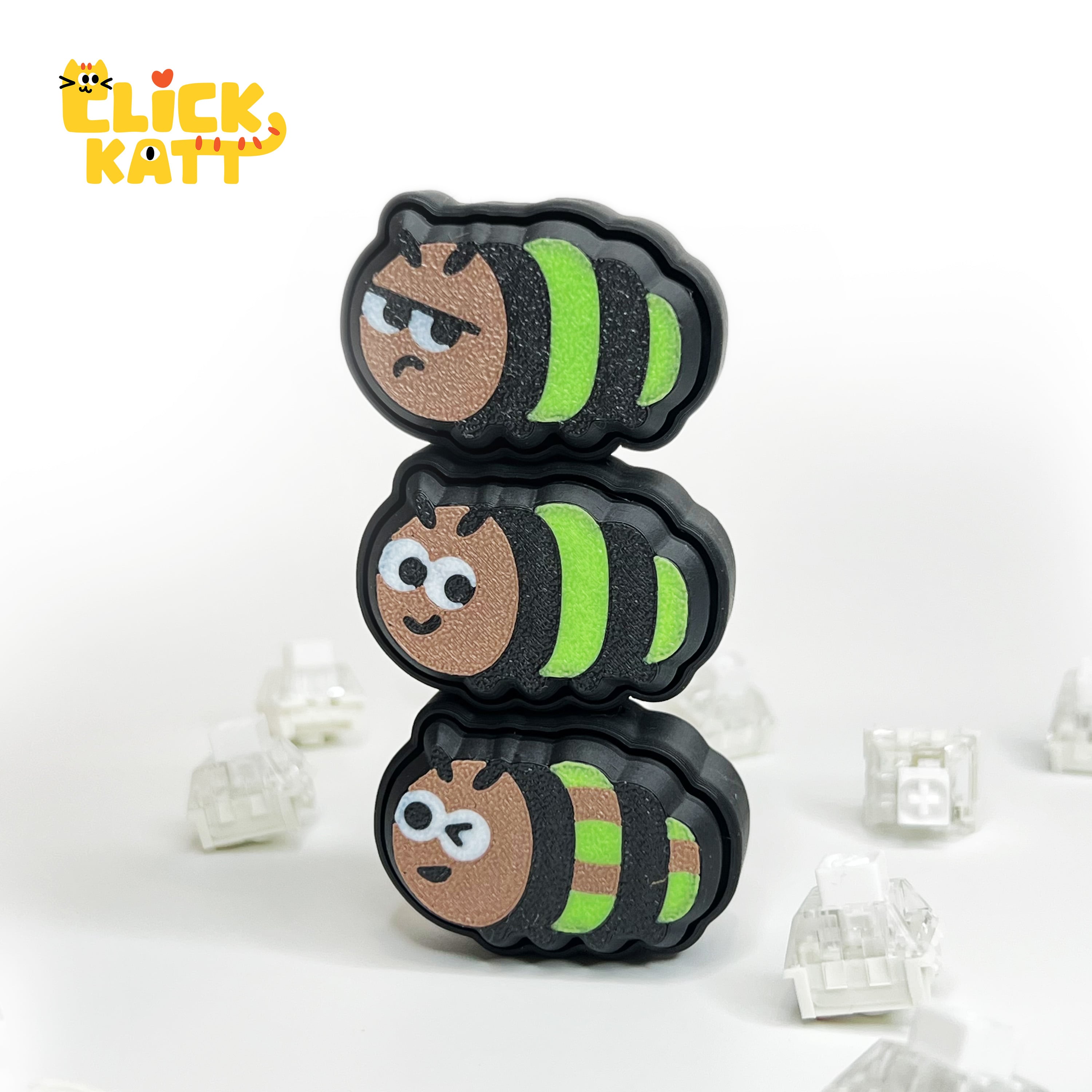 Caterpillar - Clicker Fidget Toy Keychain 3d model