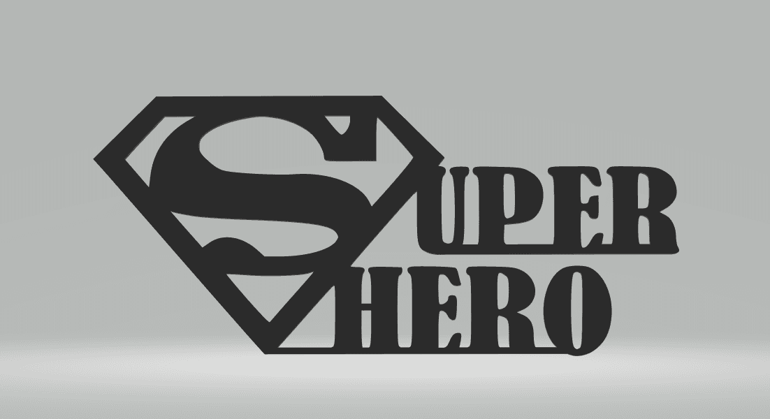 SuperMan Cartoon 2D Art Frame.stl 3d model