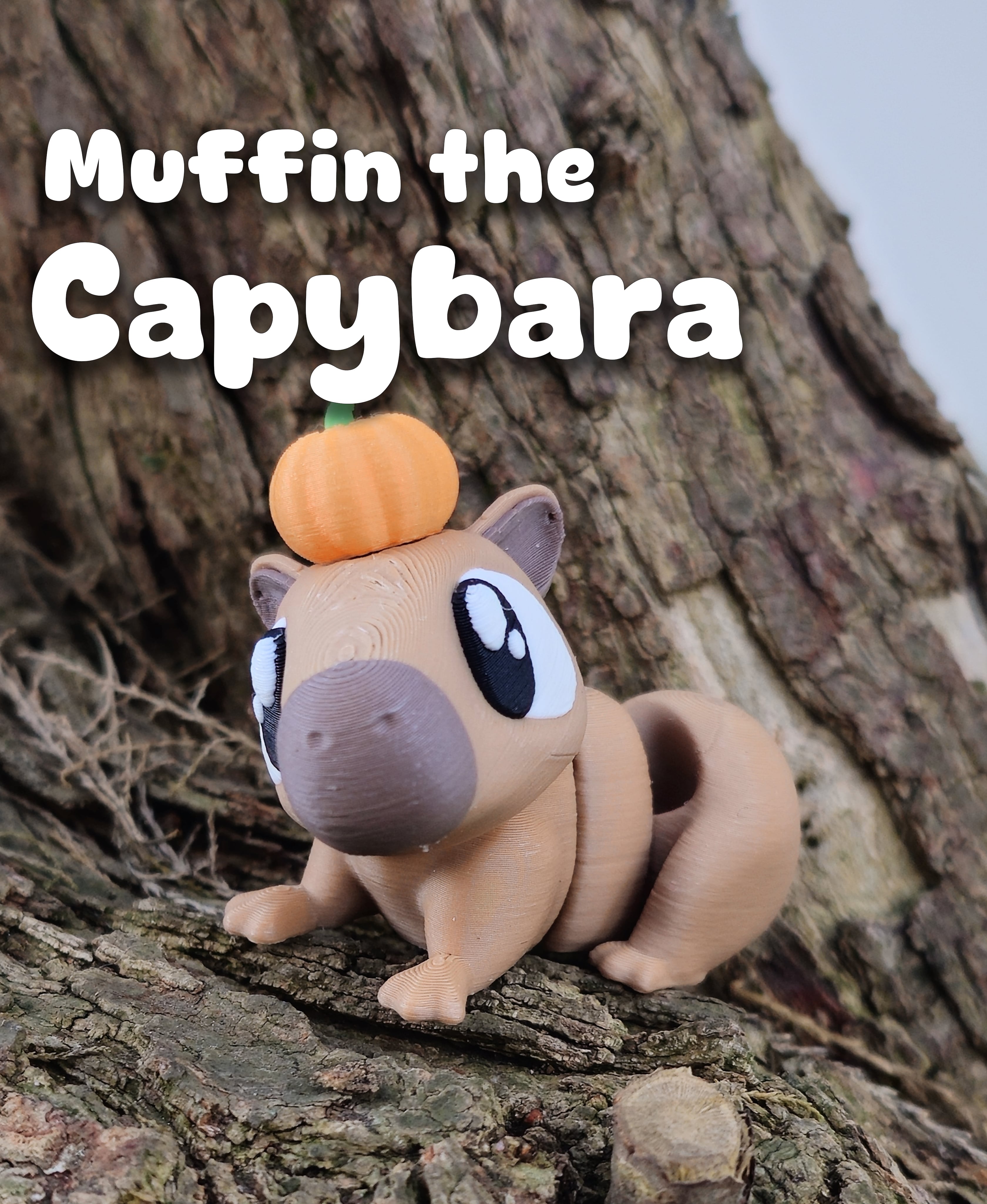 Muffin the Capybara – Flexi Fidget Capybara – 3DPAW 3d model
