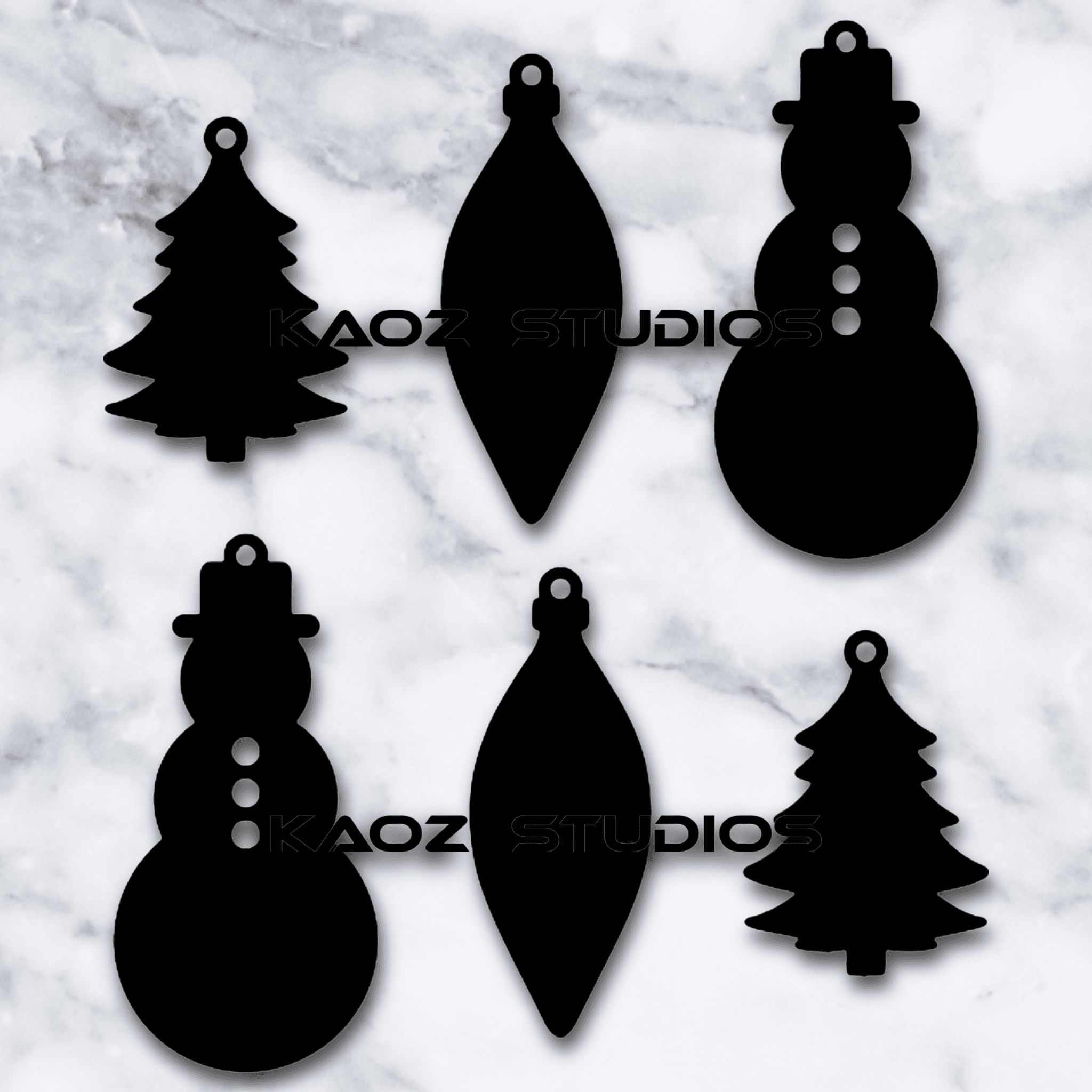 christmas earrings xmas jewelry holiday earrings 3d model