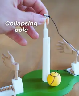 Table Top Tetherball - With Fully Functional Mechanism Hands - Desktop Game 3d model