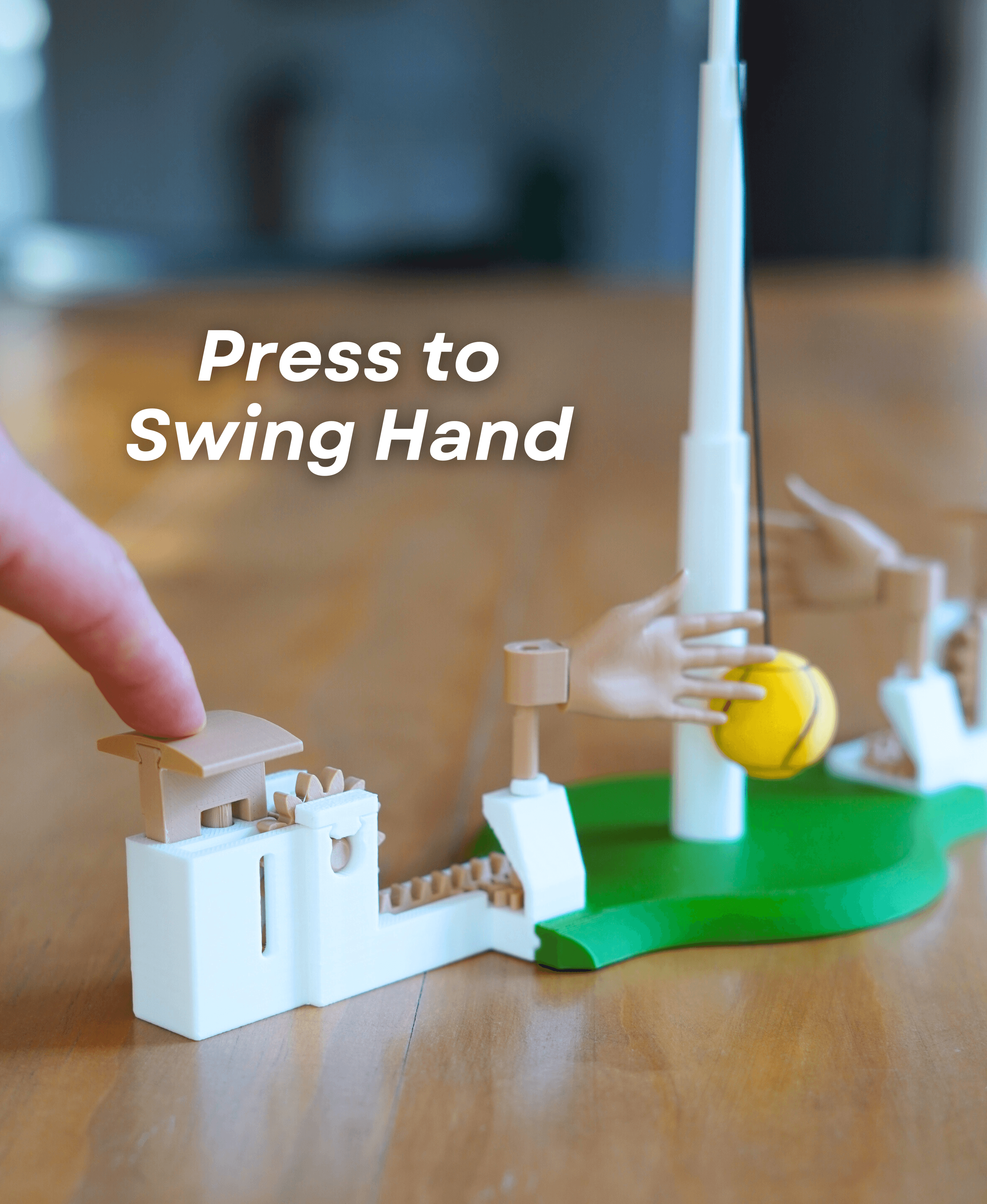 Table Top Tetherball - With Fully Functional Mechanism Hands - Desktop Game 3d model