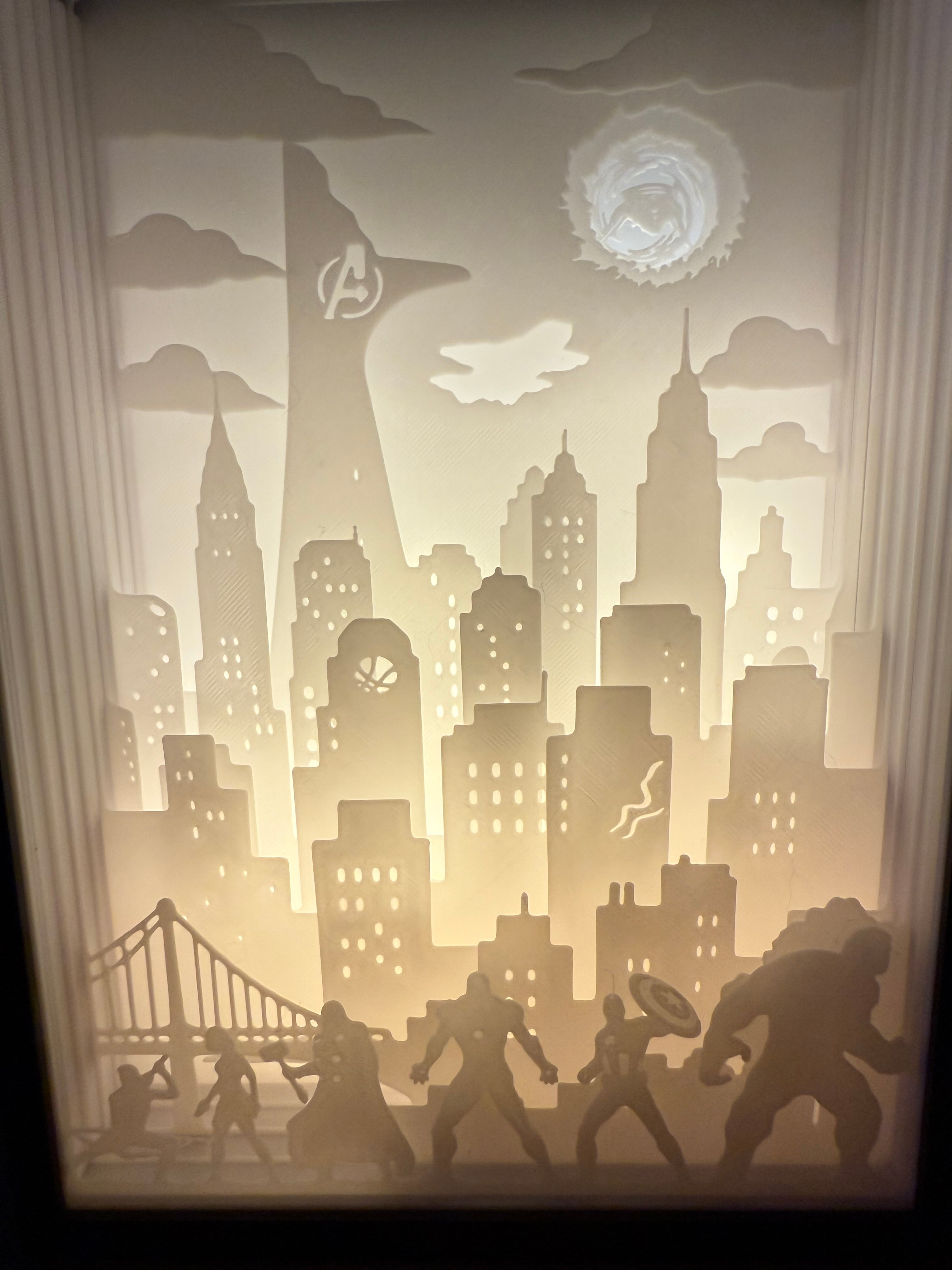 Avengers Shadow Box Light Box 3d Lamp 3d model