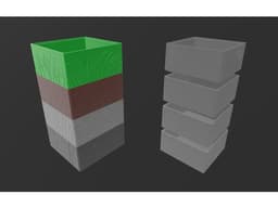 Soil Layer Stacking Boxes Diagram Dirt Science 3d model