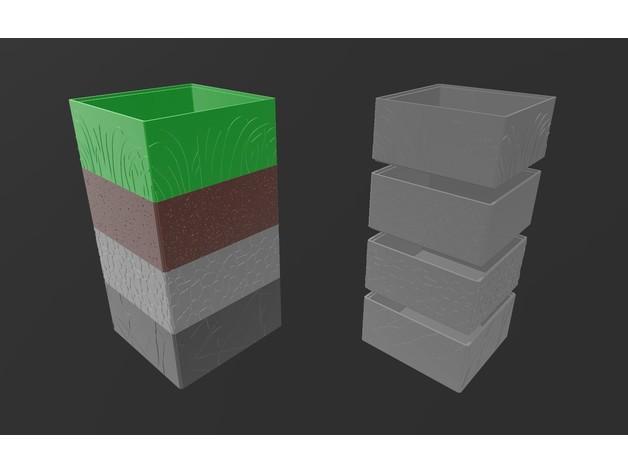 Soil Layer Stacking Boxes Diagram Dirt Science 3d model