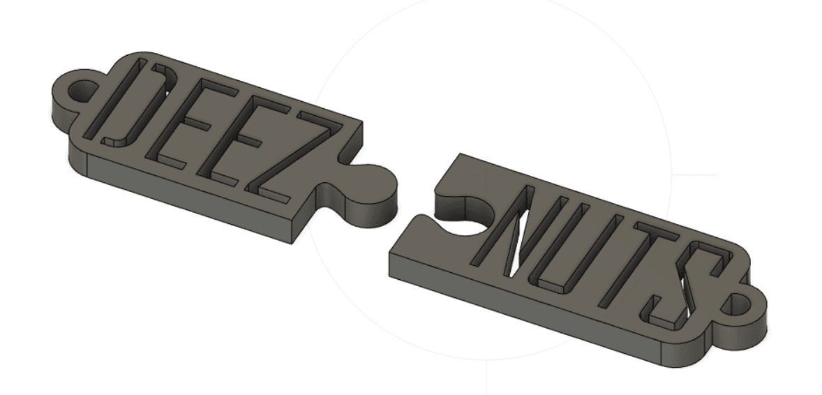 DEEZ NUTS duo keychain 3d model