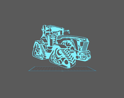 Tractor - John Deer JD8RX Wall Art 3d model
