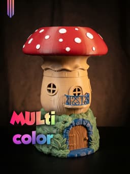 Mushroom House 3MF | Fantasy Decor Multi-Color | FDM 3d model