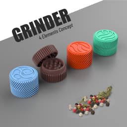 Grinder Set 3D, 4 pcs. Grinder Bundle, 3D Herb Spice Crusher, Cute Grinder Set, Cute Weed Grinder 3d model