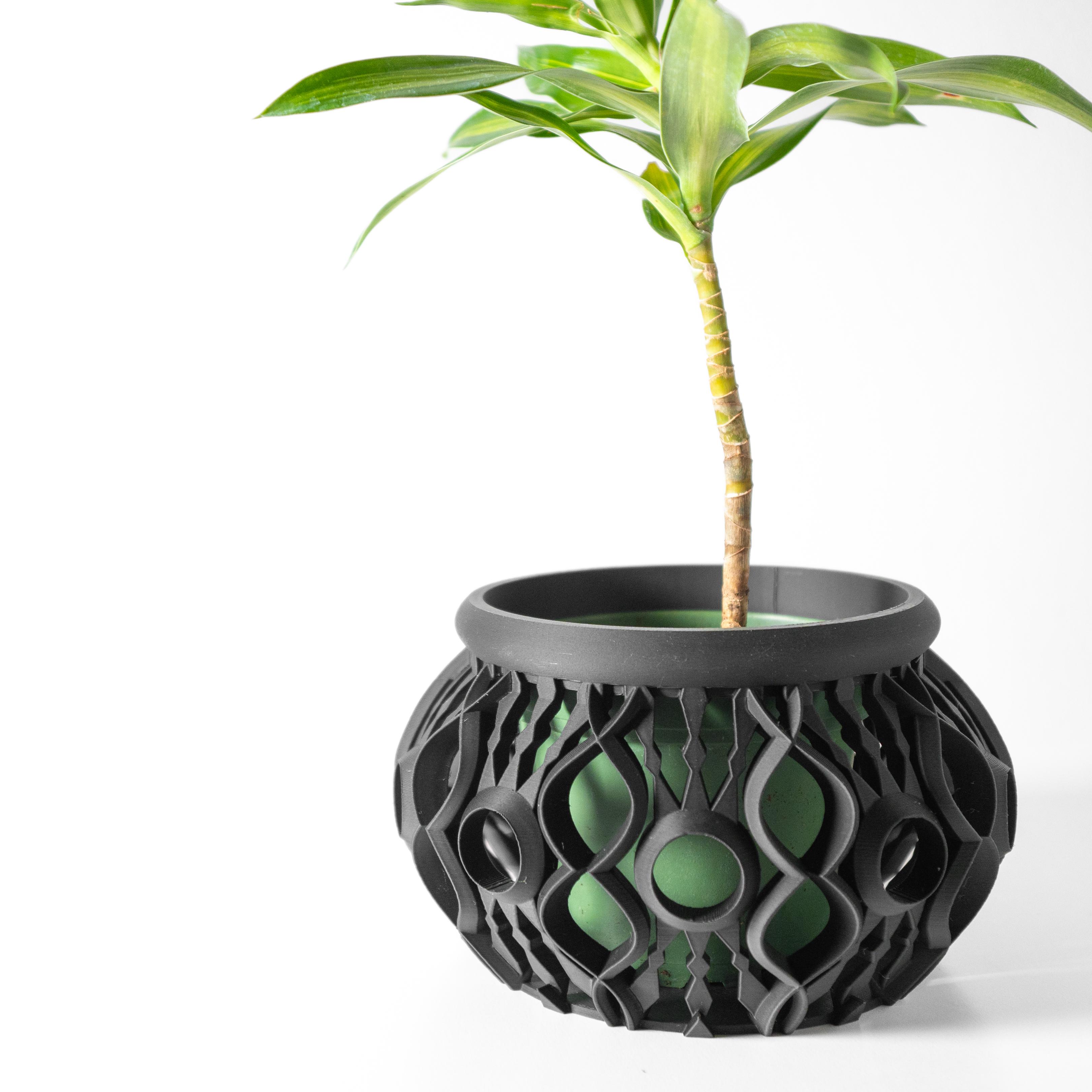 The Lyren Planter Pot & Orchid Pot Hybrid with Drainage Tray: Modern Home Decor for Plants 3d model