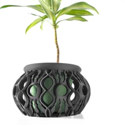 The Lyren Planter Pot & Orchid Pot Hybrid with Drainage Tray: Modern Home Decor for Plants 3d model