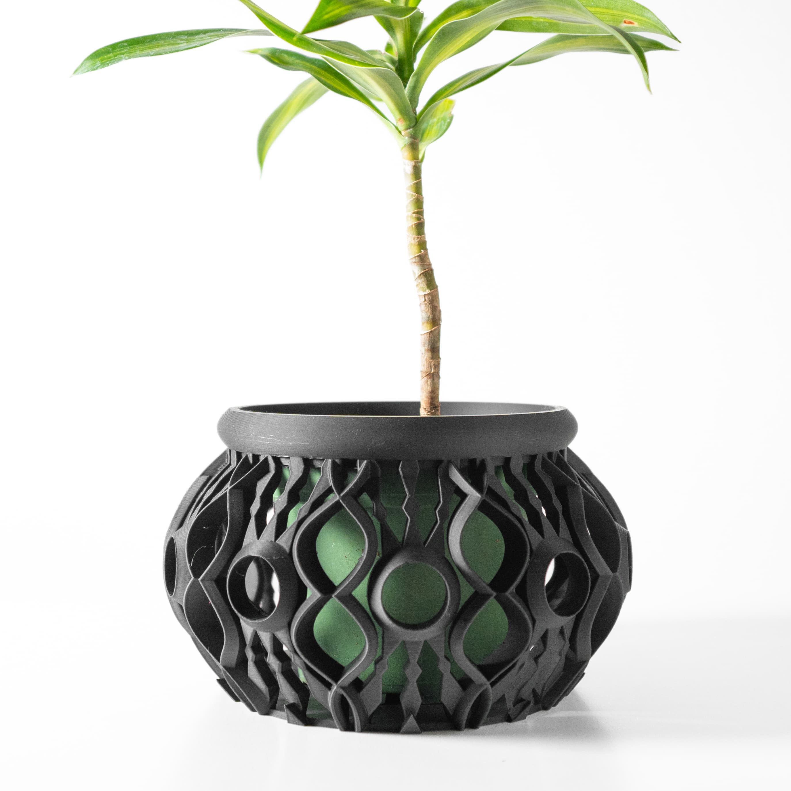 The Lyren Planter Pot & Orchid Pot Hybrid with Drainage Tray: Modern Home Decor for Plants 3d model