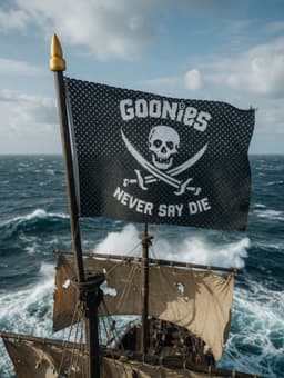 Goonies Never Say Die – Double-Sided 3D Printed Pirate Flag (Real Fabric Feel) 3d model